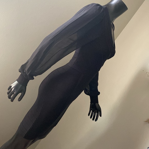 BEBE Elegant Black Long Sleeve Dress - Picture 10 of 12